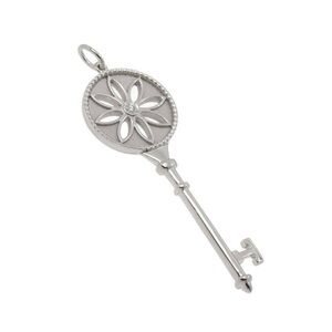 TIFFANY Co. Daisy Diamond Key Pendant Sterling  Silver
